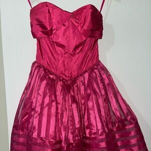 Betsey Johnson Strapless Fuchsia Party Dress